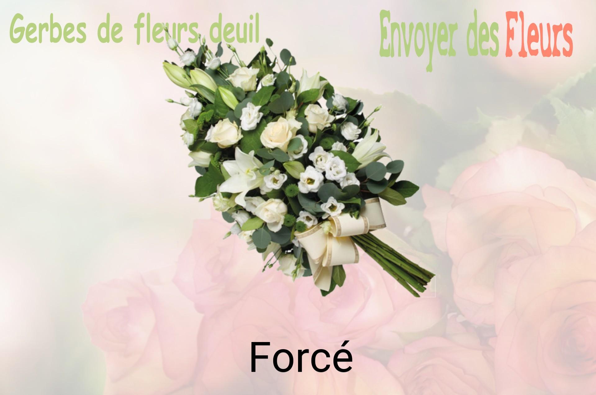 Gerbe de fleurs de deuil livrée à Forcé